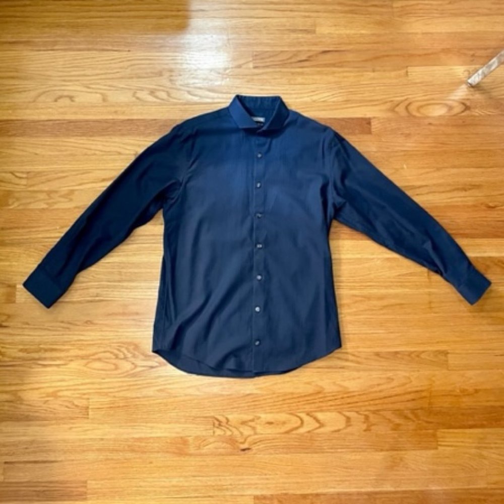 Men's Kenneth Cole Reaction Slim Fit Navy Blue Dress Shirt